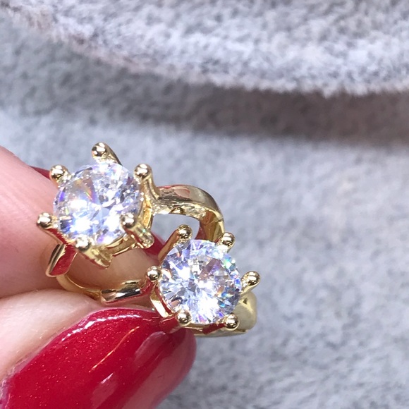 Yellow Gold Plated Earrings - Picture 2 of 3